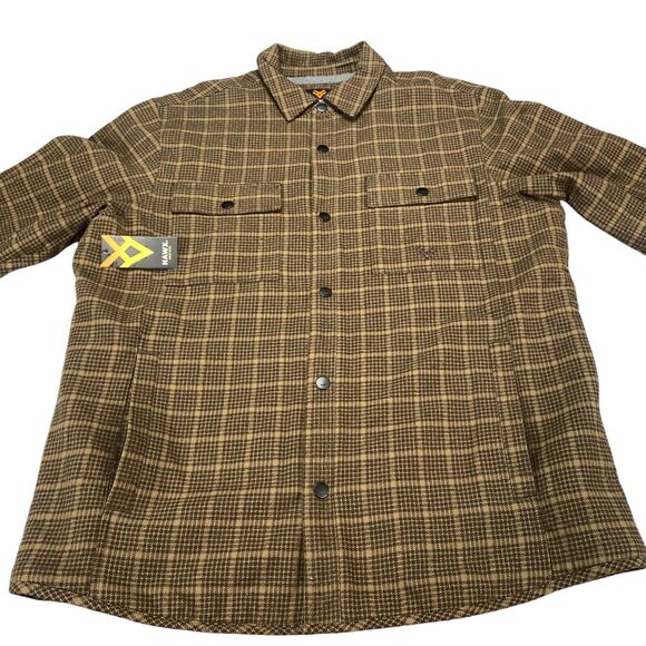 Hawx Work Gear Shacket Mens XL Brown Plaid Sherpa Lined Pockets Snap Button - Picture 14 of 16